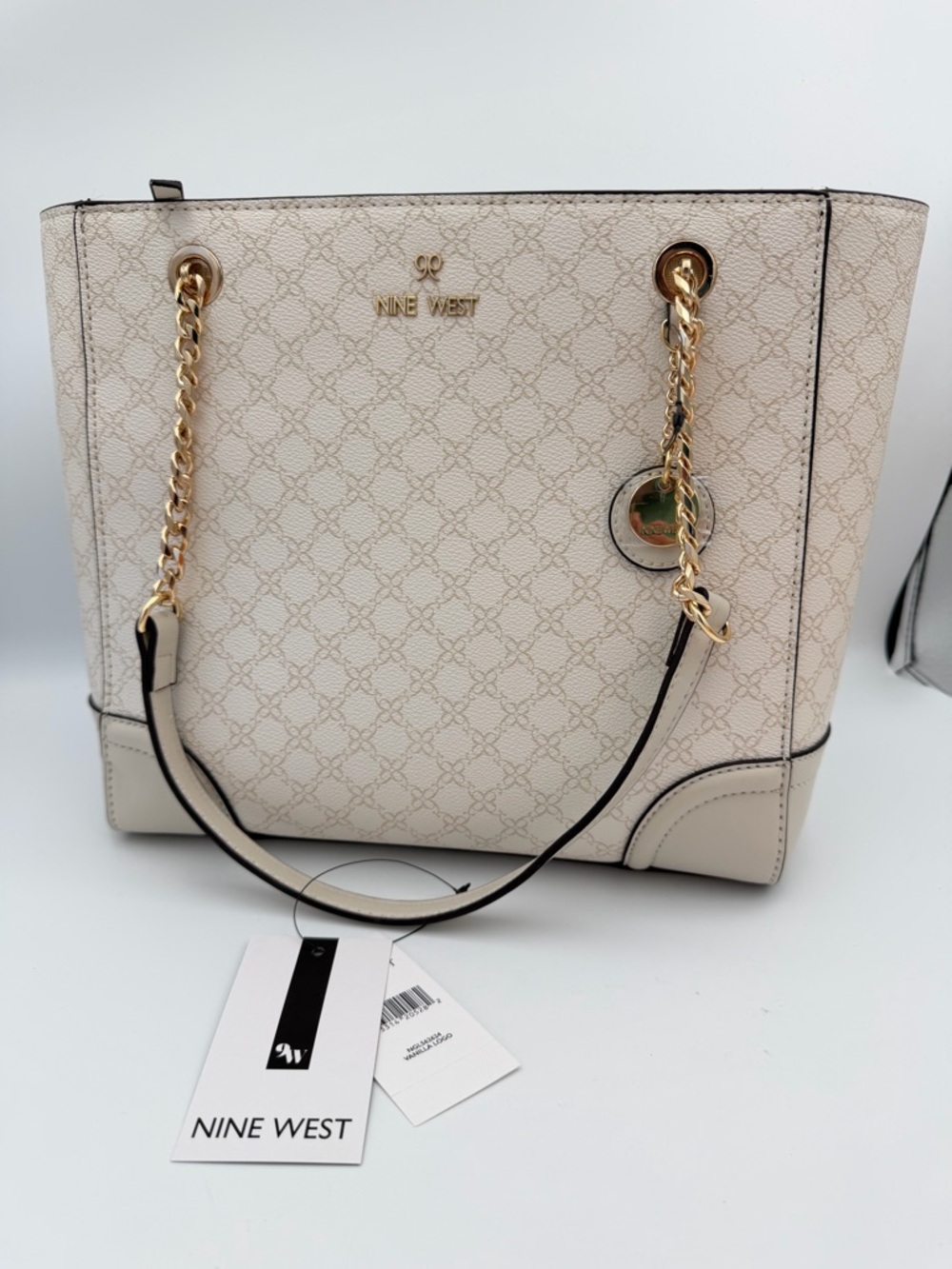 NWT Nine West Lilla Tote Bag - Vanilla Logo / Cream